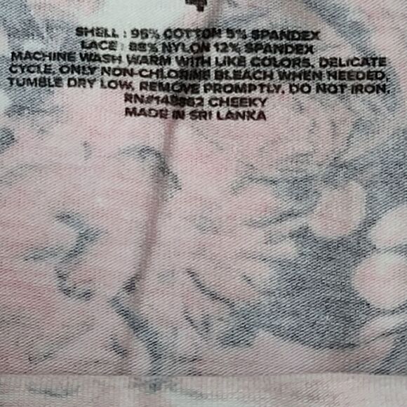 5X 28W Torrid Wide Lace Trim Cheeky Panty Pink Rose Skull Cotton Blend Knit Plus - Picture 3 of 7